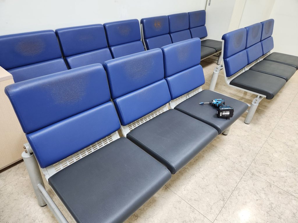 병원대기의자수선 병원장의자의자천갈이작업
